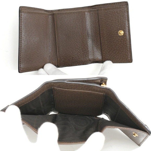 Gucci Tri fold Wallet Ophidia GG Supreme Sherry Line Beige - Picture 7 of 9